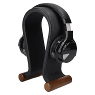 Synthetic Leather Headset Headphone Stand - Black