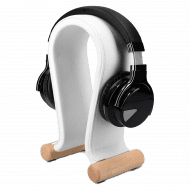 Synthetic Leather Headset Headphone Stand - White