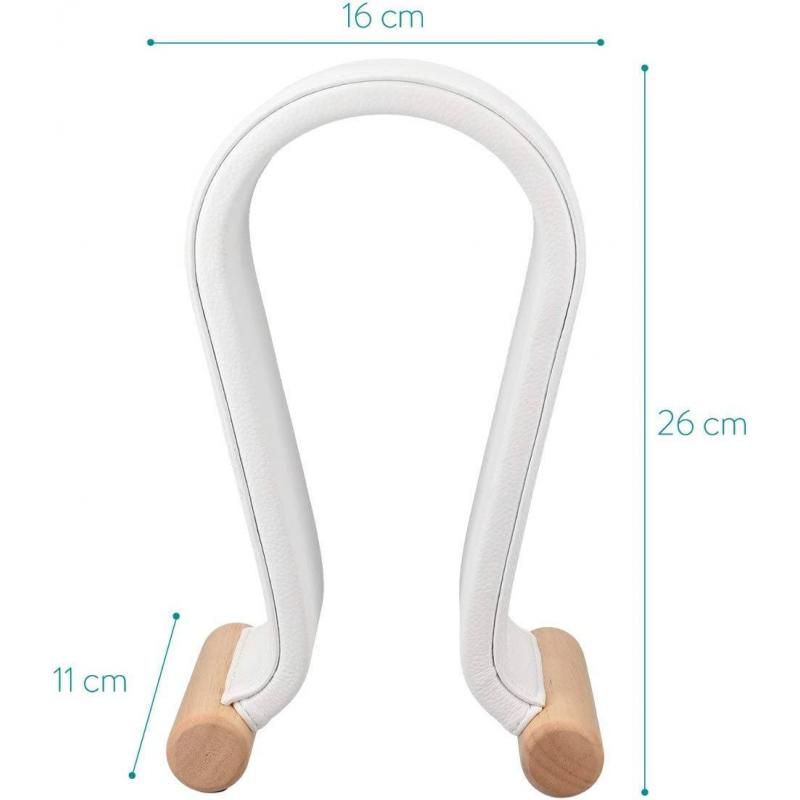 Synthetic Leather Headset Headphone Stand - White