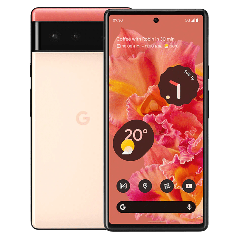 Google Pixel 6 5G Smartphone (8GB+128GB, Dual SIM) - Kinda Coral