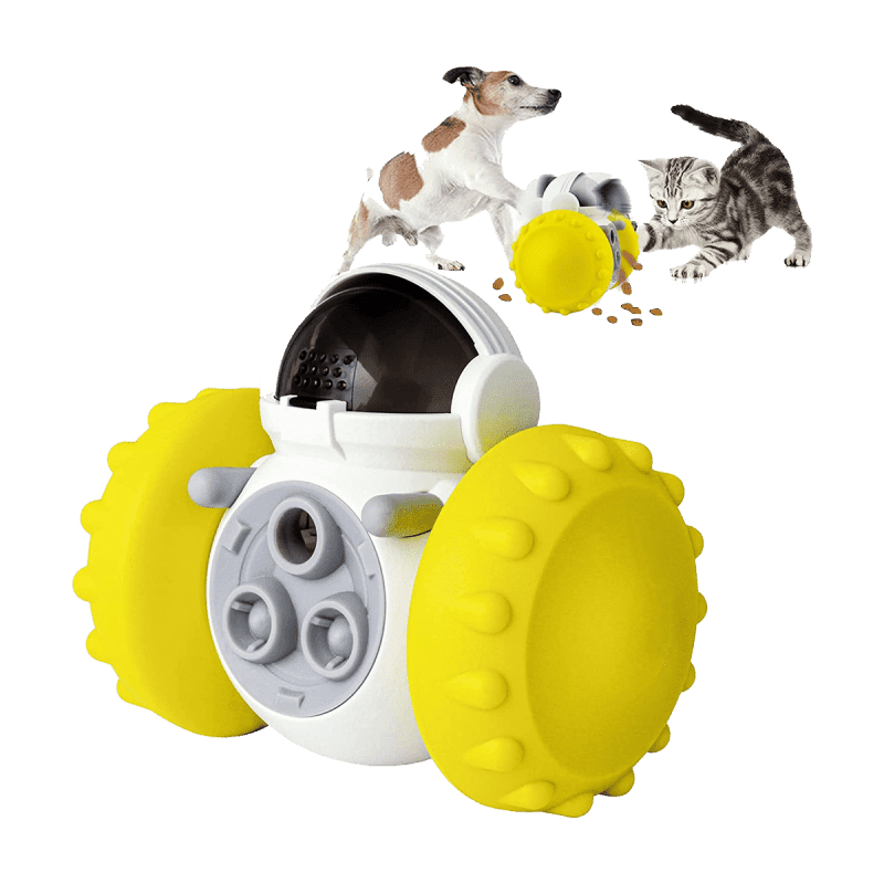 Interactive Treat Dispensing Toy for Dogs and Cats - Yellow