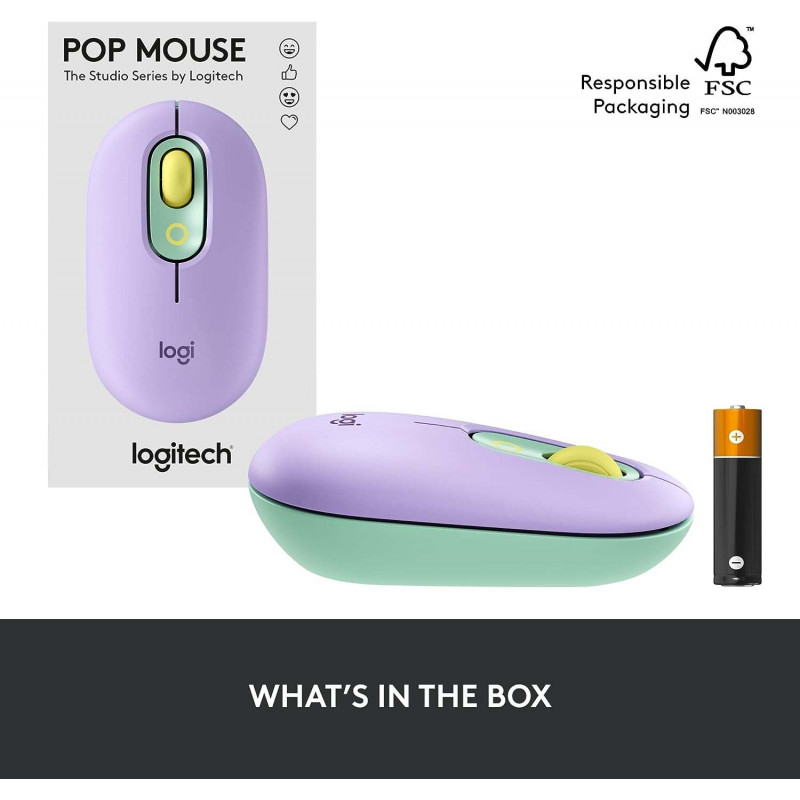 Logitech POP Mouse, Wireless Mouse - Daydream Mint